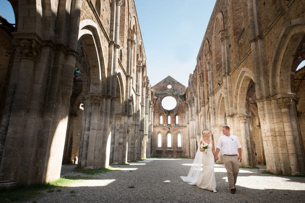 yes wedding italy wedding in abbey of san galgano bride and groom in the abbey 3